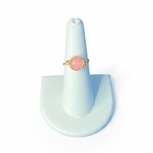 Wire Wrapped Misty Rose Jade Ring